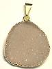 Turkish Lavender Drusy Brass Pendant