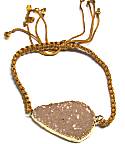 Turkish Taupe Drusy Macrame Bracelet