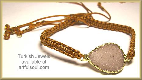 Turkish Lavender Drusy Macrame Bracelet
