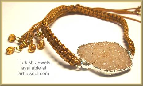 Turkish Tan Drusy Macrame Bracelet
