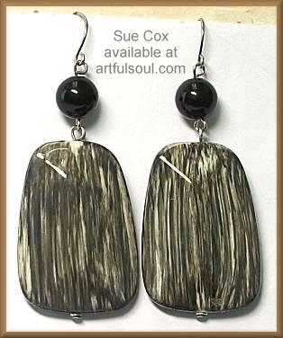 Sue Cox Gray/Ivory Earrings