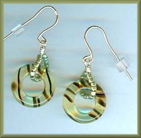 Donnabeth Green Smoke Ring Toss Earrings