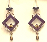 Doezignz Deep Plum Square Earrings