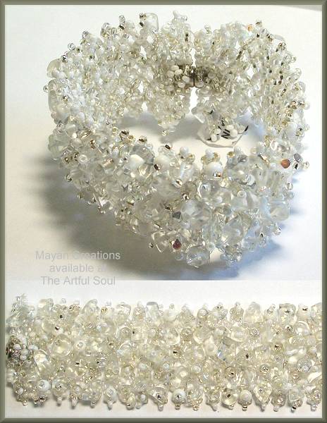 Mayan White Beaded Bracelet