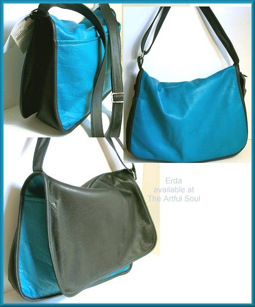 Erda Flip-Flap in Turquoise/Black Leather