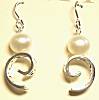FAI White Pearl Spiral Earrings