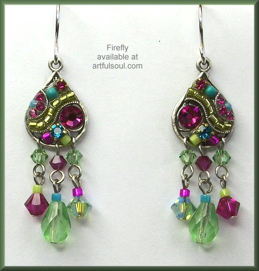 Firefly Peridot Mosaic Fringed Earrings