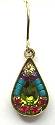 Firefly Teardrop Mosaic Earrings, Olivine