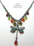 Firefly Mosaic Dragonfly Necklace - Bright Multi