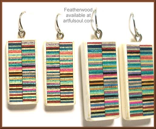 Featherwood Medium Bezel Earrings