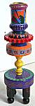Gina Rosencrantz Painted Wood Candlestick