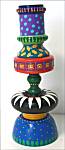 Gina Rosencrantz Painted Wood Candlestick