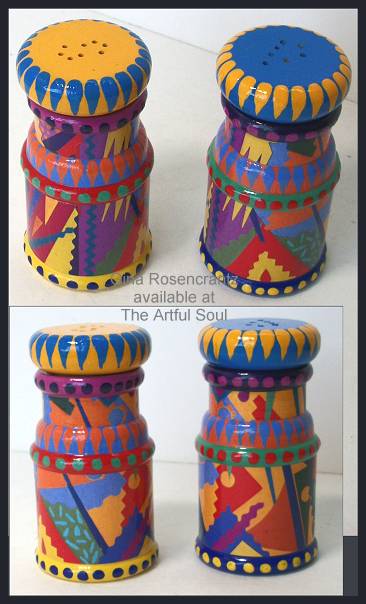 Gina Rosencrantz Painted Wood Salt & Pepper Set