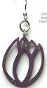 Green Tree Blossoms Tulip Earrings Puprle