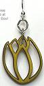 Green Tree Blossoms Tulip Earrings Yellow