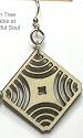 Green Tree Blossoms Square Earrings Sand