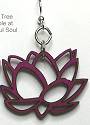 Green Tree Blossoms Lotus Earrings Fuchsia