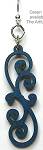 Green Tree Blossoms Scroll Earrings Blue
