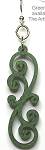 Green Tree Blossoms Scroll Earrings Green