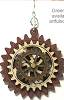 Green Tree Gear Earrings Plum-Red/Brown