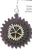 Green Tree Gear Earrings Purple/Black