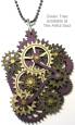 Green Tree Gear Necklace Purple