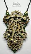 Green Tree Gear Necklace Brown/Green