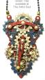 Green Tree Gear Necklace Red/Blue