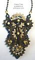 Green Tree Gear Necklace Blue/Brown