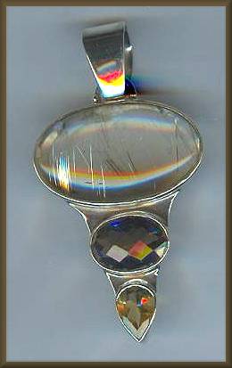 Rutilated and Smoky Quartz Pendant