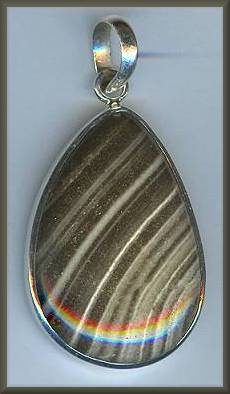 Gray Striped Agate Pendant