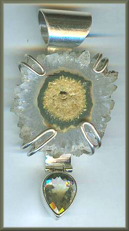 Amethyst Green Stalactite Pendant