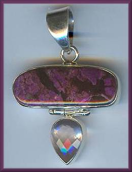 Sugilite Rose Quartz Pendant