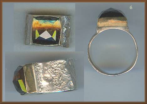 Ithil SS/14kt Smoky Quartz Ring
