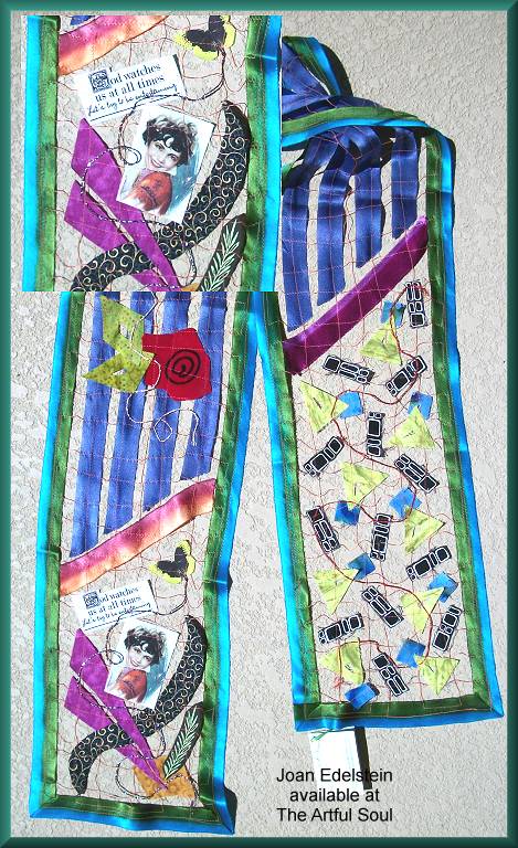 Joan Edelstein Melange Aqua Verde/Periwinkle Scarf