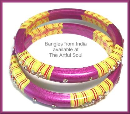 Kashmir Stackable Bangle, Medium Fuchsia