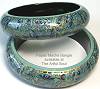 Kashmir Wide Bangle, Aqua Floral