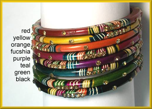 Kashmir Stackable Bangles, Skinny