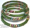 Kashmir Stackable Bangle, Skinny Green