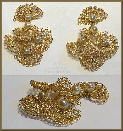 Lavish Gold and Pearl Earrings
