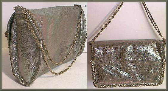 Lixenberg Metallic Cement Leather Evening Bag