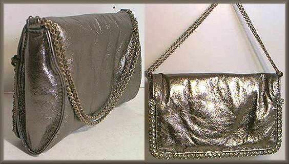 Lixenberg Pewter Leather Evening Bag