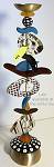 Orna Lalo Brown/Blue Tall Totem Candlestick