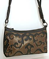 Leaders in Leather Walnut/Copper Small Shoulder Bag