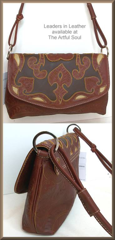 Leaders in Leather Cognac/Brown/Beige Small Flap Bag