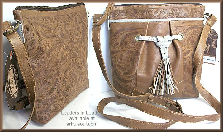 Leaders in Leather Vaquetta Saddle Tan Bucket Bag