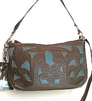 Leaders in Leather Brown/Turquoise Small 2-Straps