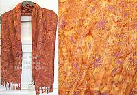 Lost River Batik Scarf, Coral/Raspberry