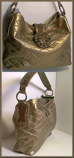Leatherock Antique Gold Quilted Bag