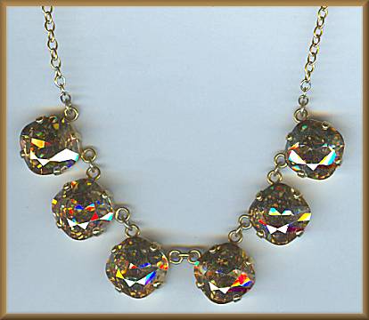 La Vie Golden 6-Stone Champagne Necklace